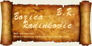 Božica Radinković vizit kartica